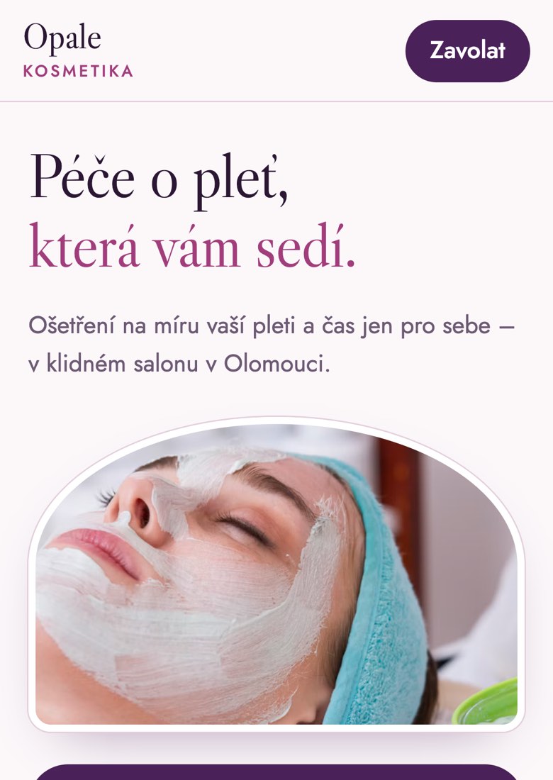 Ukázkový web Kosmetika Opale